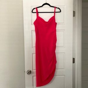 Amanda Uprichard Asymmetrical Satin Dress Size L